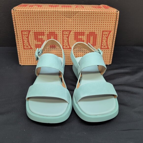 Camper Dana Nubuck Strappy Slip On Buckle Women's Sandal US 8.5 Green - Picture 3 of 10